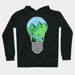 Mountains in a lightbulb creative handdrawn Gift Hoodie